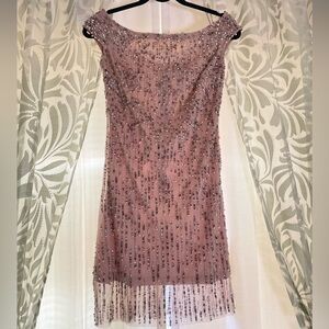 Adrianna Papell Gold Sequin Sheath Mini Dress